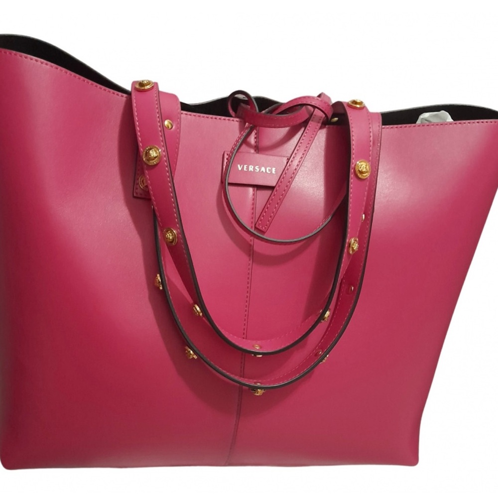 Versace Fuchsia Tote with Gold Accents